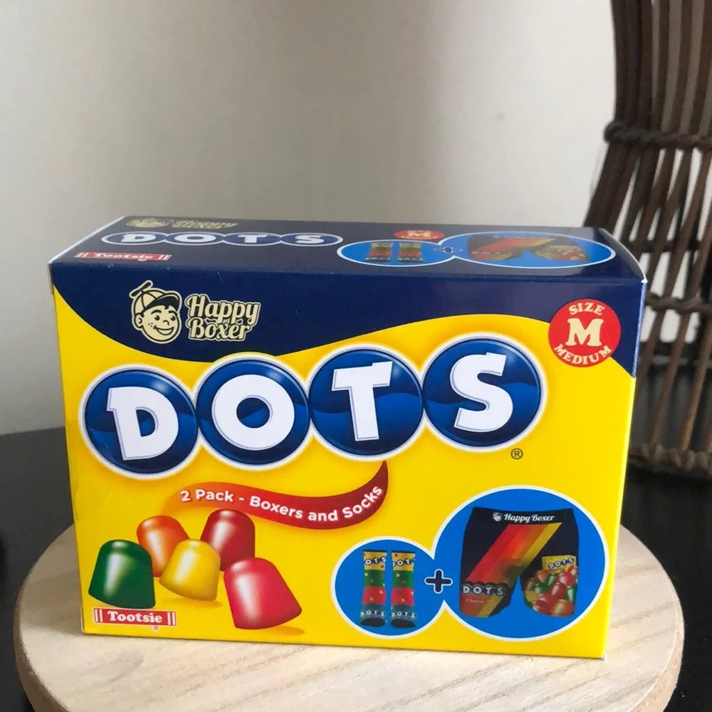 Men’s DOTS Boxer Briefs and Crew Socks Size M